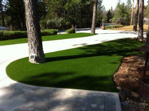 Artificial Grass Lawn - Sloping Area in Front of Driveway